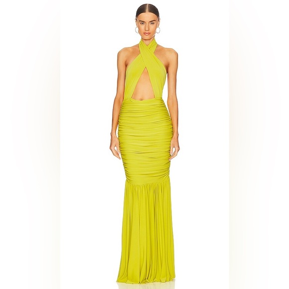 NORMA KAMALI Cross Halter Fishtail Gown - Picture 1 of 8